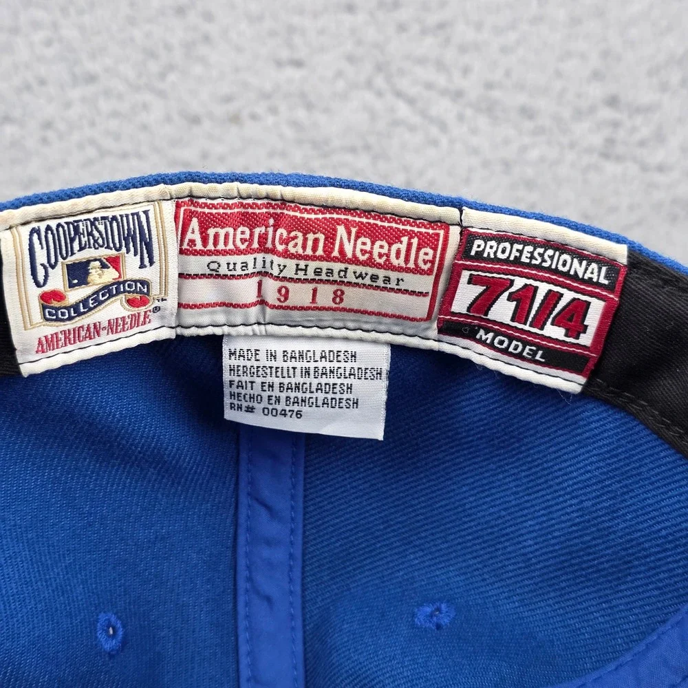 American Needle Baseball Cap Mens 7 1/4 Blue Milwaukee Brewers 1918 Cooperstown